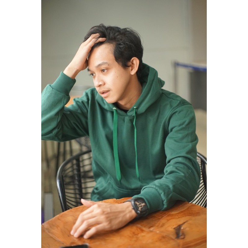 HOODIE JUMPER HIJAU BOTOL / EMERALD