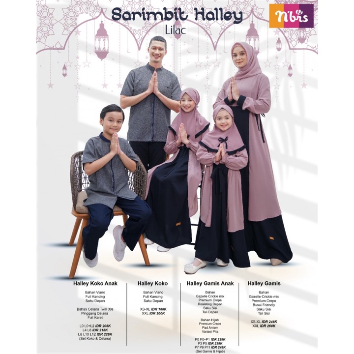HALLEY GAMIS / HALLEY GAMIS ANAK / HALLEY KOKO / HALLEY KOKO ANAK SARIMBIT NIBRAS 2021 LILAC - NAVY