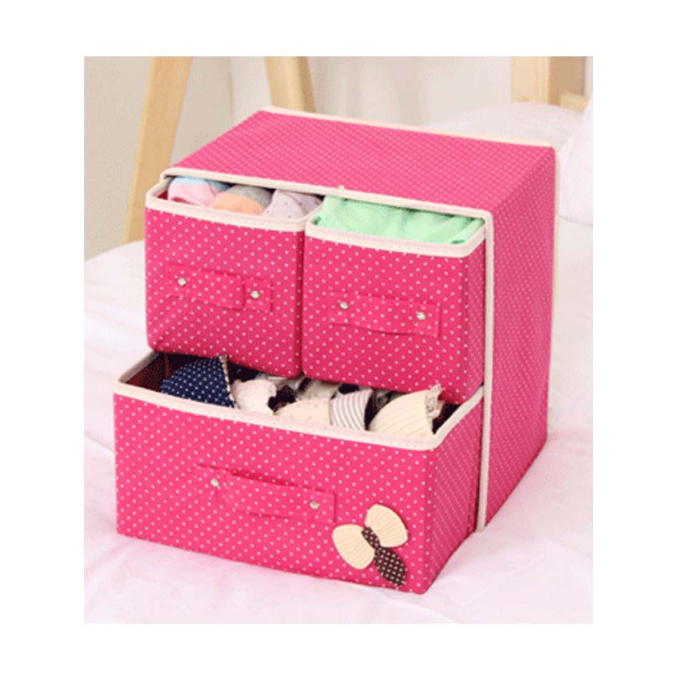 Rak Kain 3 Sekat Storage Box Kotak Serbaguna Kotak Rak Kain 3 Sekat Storage Box Kotak Serbaguna Kotak