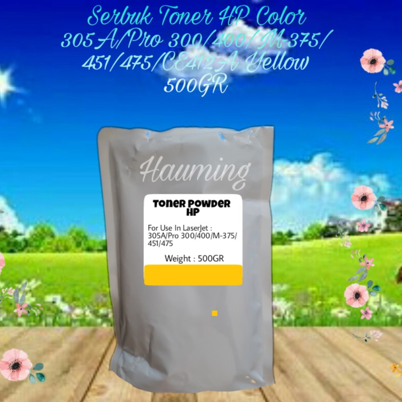 Serbuk Toner HP 305A M375 M451 M475 M375NW M451DN Pro 300 400 CE412A Yellow 500gr