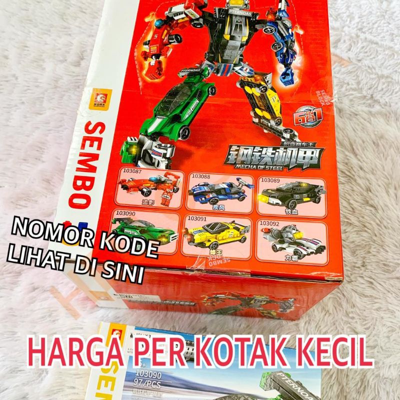 MAINAN BLOCK SEMBO 6 IN 1 BALOK BLOK BONGKAR PASANG KECIL BISA BERUBAH JADI KENDARAAN MOBIL TRUK TRU