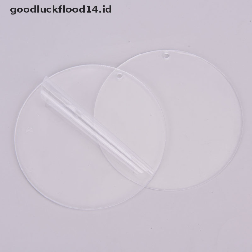 [OOID] 10PCS Acrylic Clear Circle Discs Keychain Blanks Tassels Keyrings DIY Pendants ID