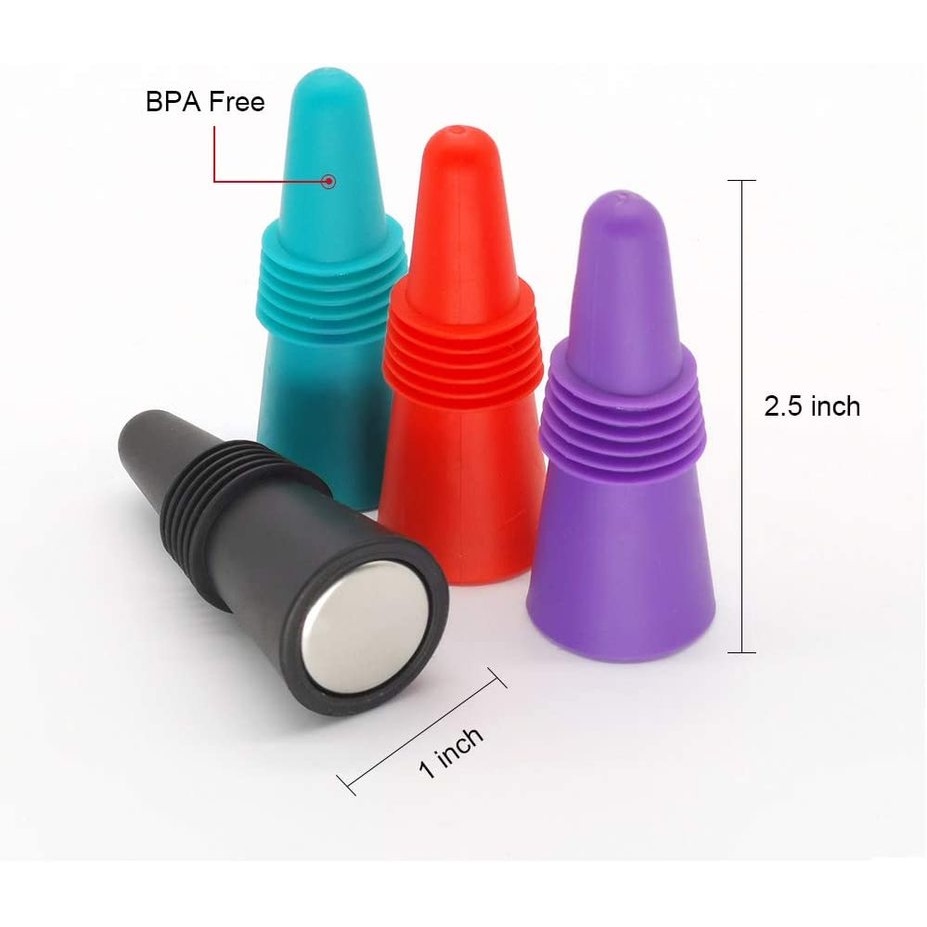 1Pc  Creative Silicone Wine Stopper / Portable Sealing Champagne Cork / Reusable Beer Bottle Caps / Reuse Practical Colorful Bottle Stopper Bar Accessories