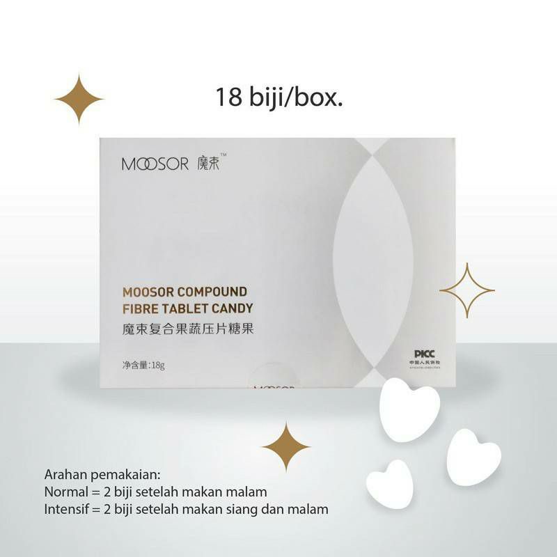 Moosor slimming tablet candy fiber pelangsing hilangin perut buncit lemak detox diet