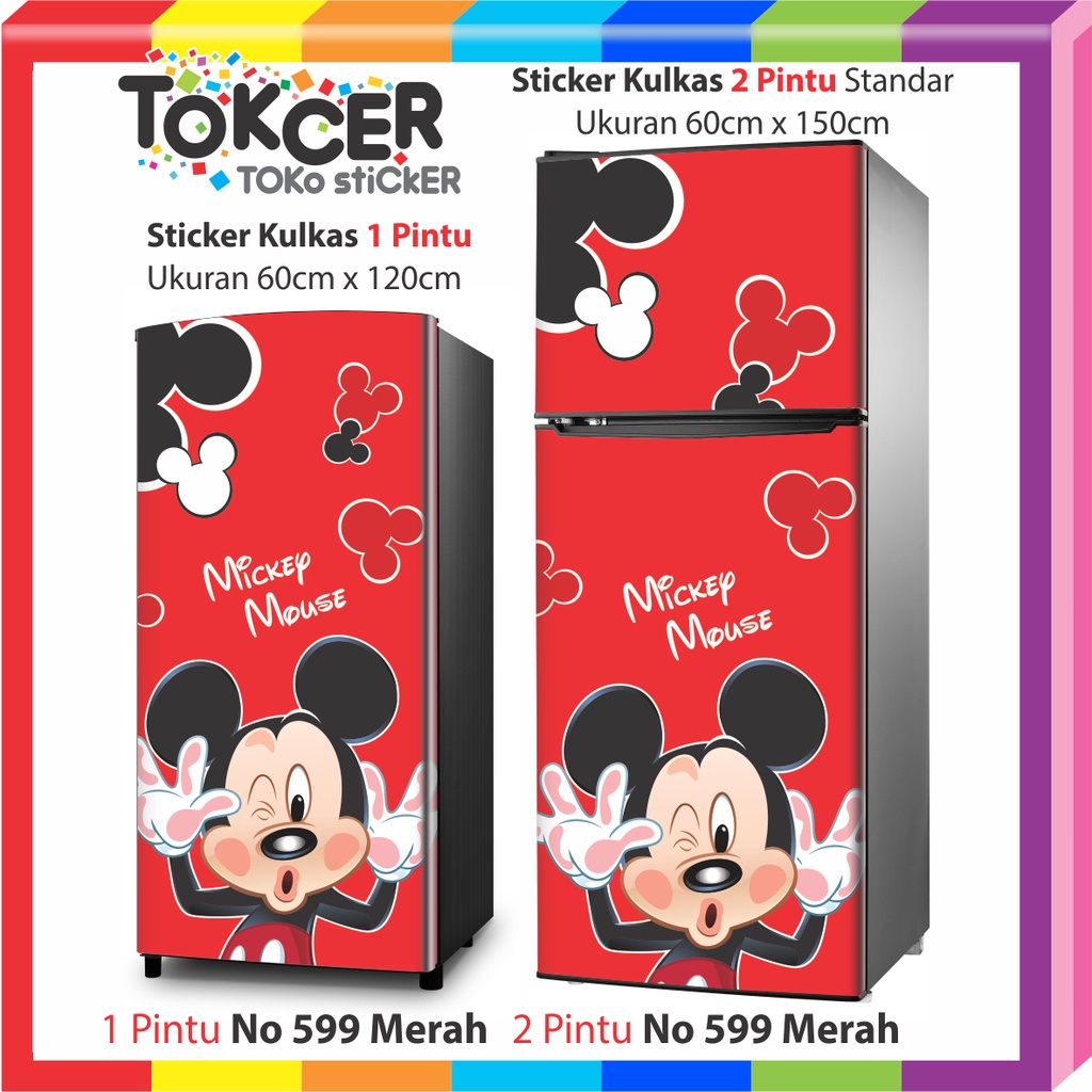 Stiker Kulkas 1 Pintu atau 2 Pintu STANDAR MIKI MOUSE