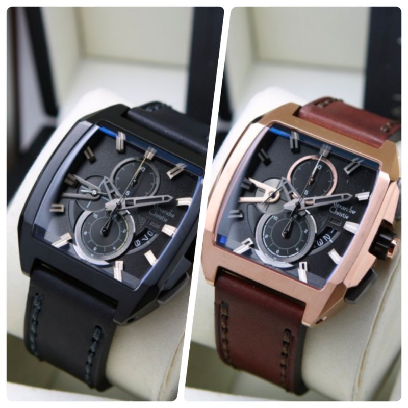 JAM TANGAN PRIA LEATHER ALEXANDRE CHRISTE AC 6617 6671 AC6617 ORIGINAL