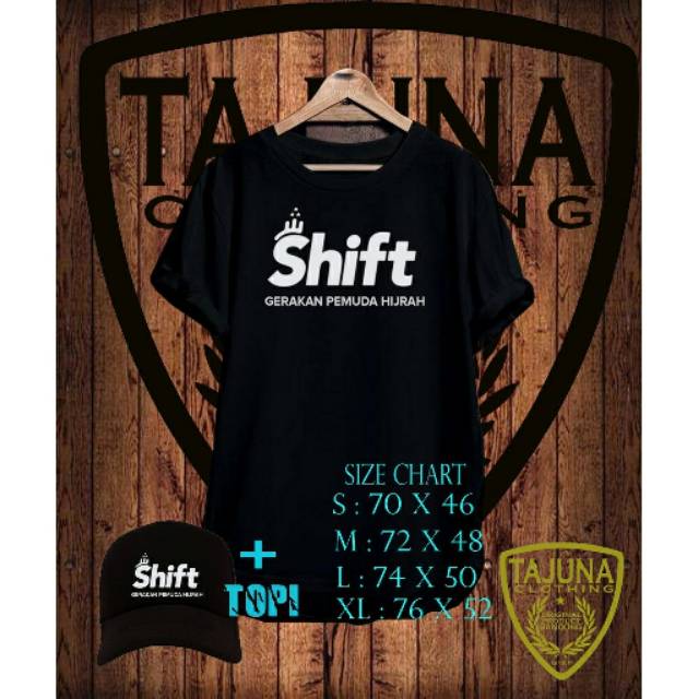 Polyflek combed 30s Paket Kaos dakwah SHIFT gerakan pemuda hijrah tangan pendek