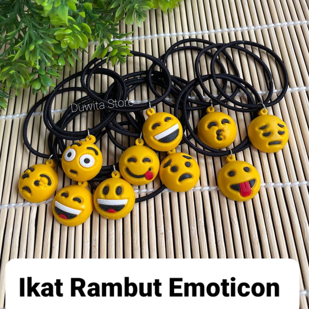 IKAT RAMBUT ANAK/DEWASA MOTIF EMOTICON (3PCS) MINIMAL ORDER 10.000 TIDAK TERMASUK ONGKIR