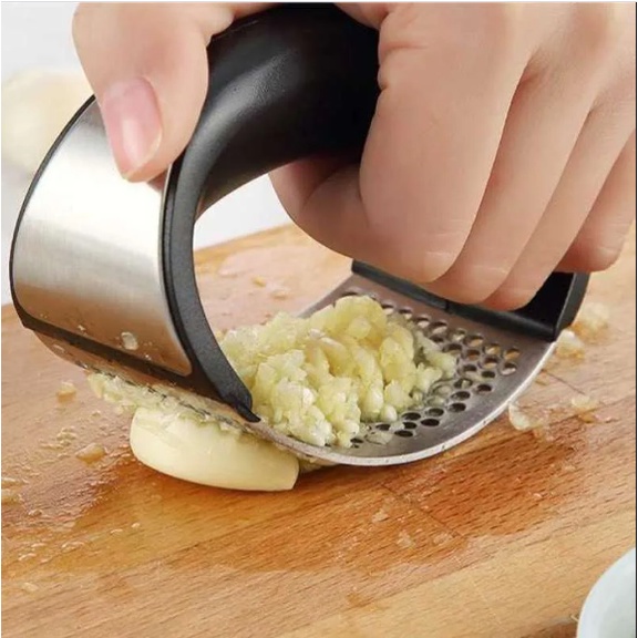 E004 Alat Penghancur Bawang Stainless Steel Genggam / Garlic Press