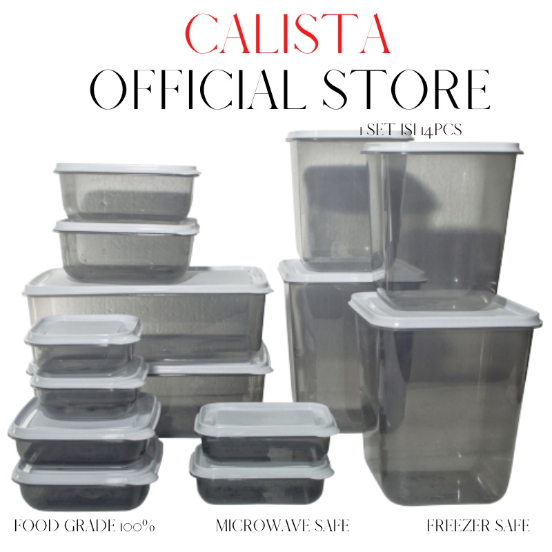 FOOD CONTAINER/CALISTA FOOD CONTAINER/FOOD PREPARATION/FOOD ORGANIZER/FOOD STORAGE/SMOKE 14 PCS