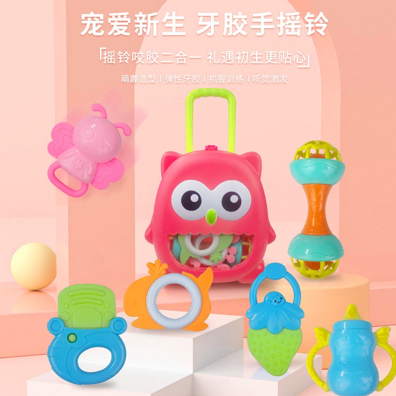 [BIG SALE] mainan anak gigitan bayi isi 9 pcs dengan box baby toys teether rattle set 9 pcs