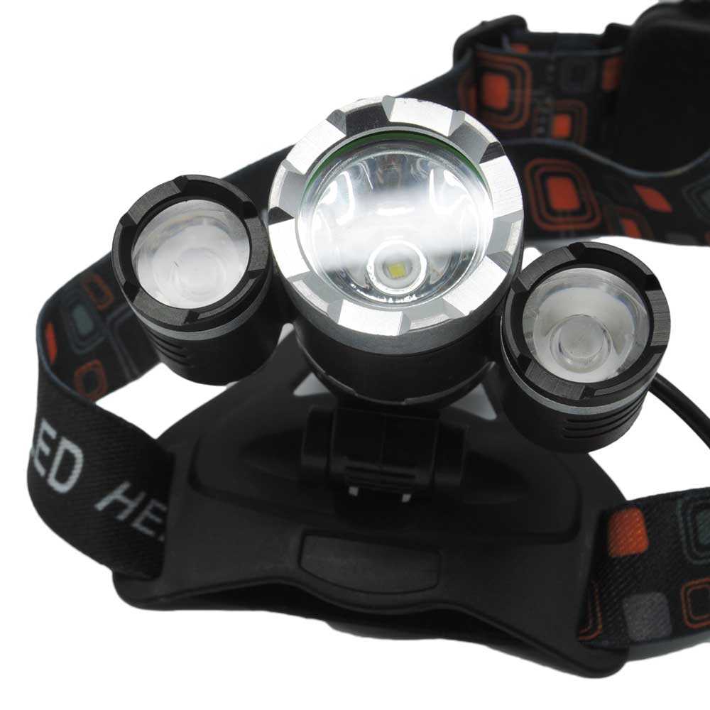 FatihShop TaffLED Power Headlamp 3 LED 5000 Lumens Cree XM-L - T6 HD-LD