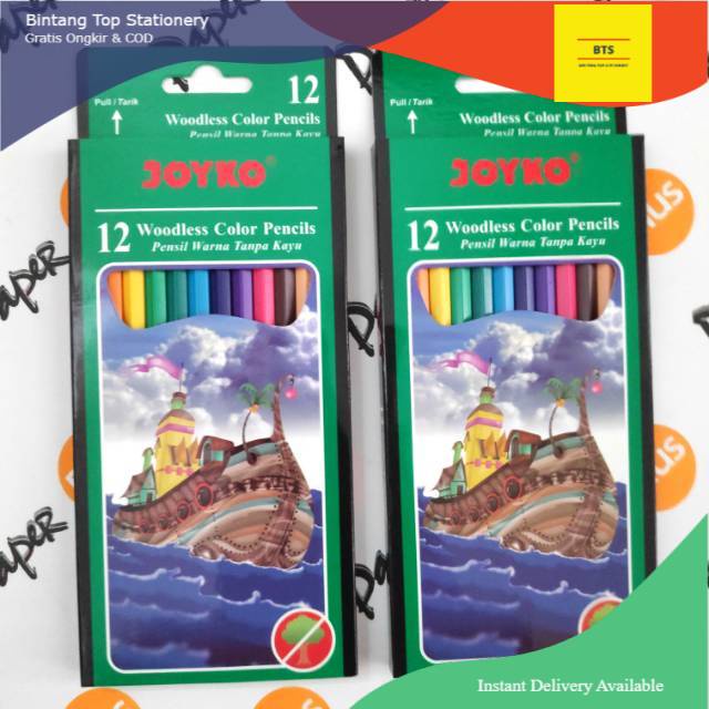 

[BTS] Pensil 12 Warna JOYKO Woodless Panjang CP103