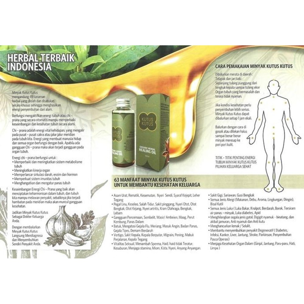 44 Minyak KUTUS KUTUS Organic Healing Oil 100ml - Tamba Waras