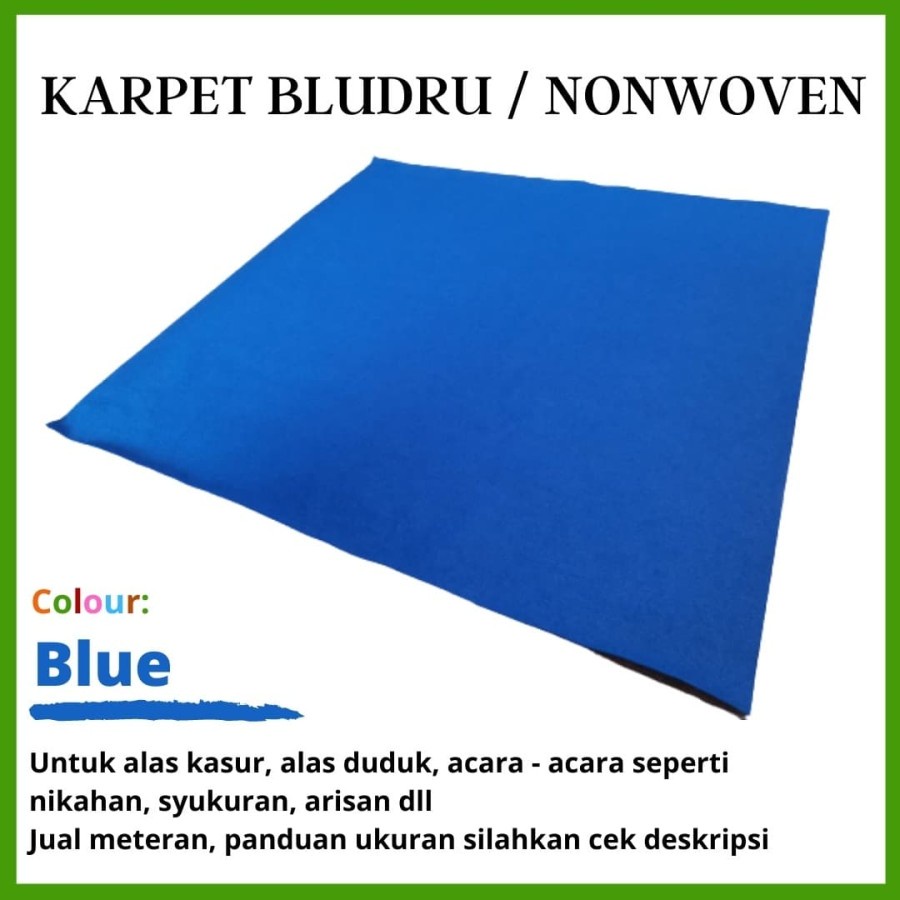 BAROKAH Karpet Bludru Bulu 160X200 CM , Karpet Brudu Murah, Pameran, Exhibition, Alas duduk, Alas Kasur-Blue