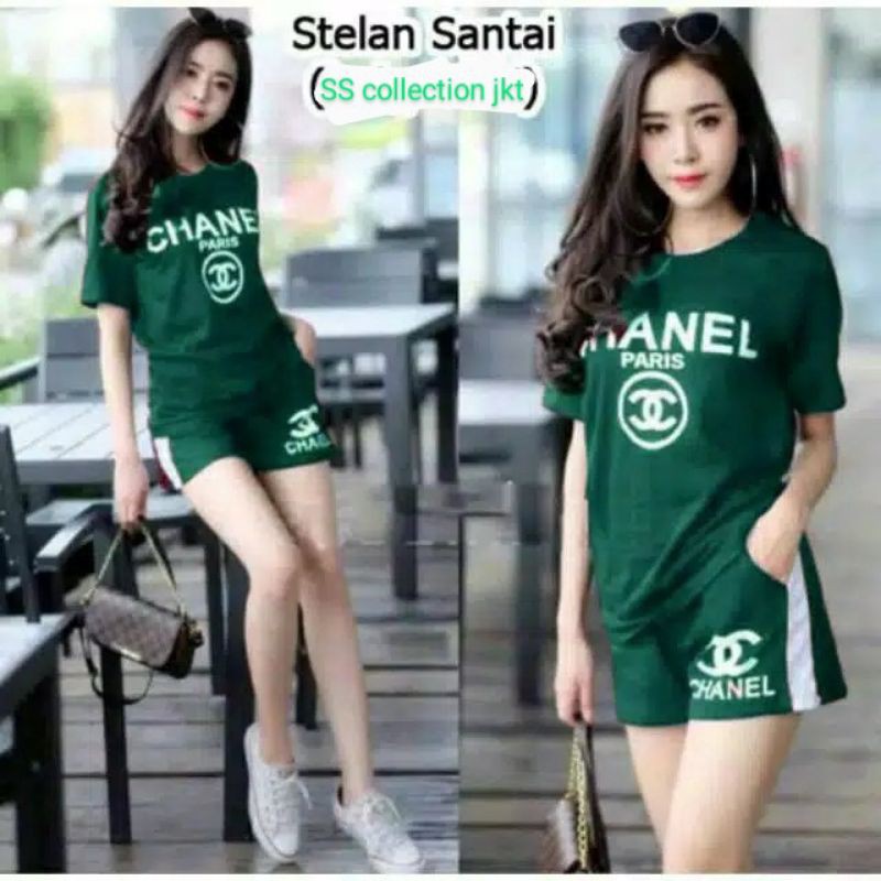 SET CHANEL / SETELAN WANITA CELANA PENDEK