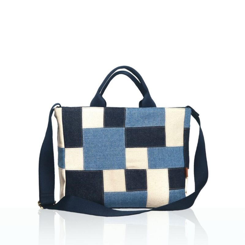 KAINA Denim Patchwork Sagara Medium Bag [Free Pouch] PO 5 HARI