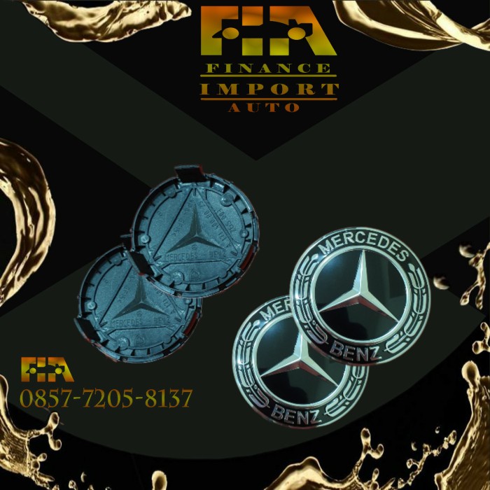 dop roda velg mercedes benz dop velg roda mercy 75 mm black padi putih