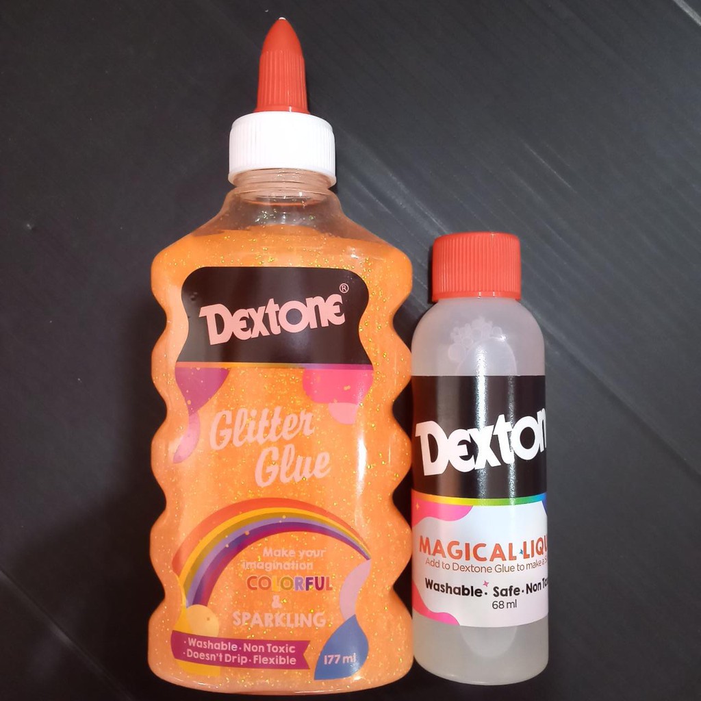 

Dextone Glitter Glue + Magical Liquid Bisa jadi Lem, Slime, dan Craft / Kerajinan Warna Orange