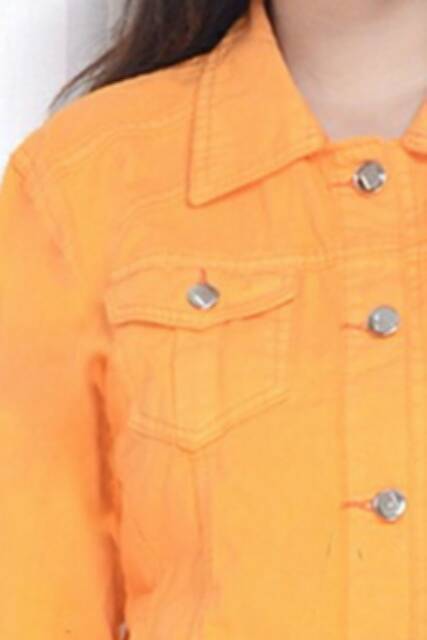 MC girl Jaket Jeans Warna Orange