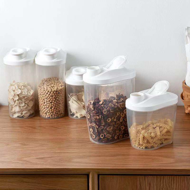 Kotak Dispenser Penyimpanan Makanan Sereal Anjing Portabel Tahan Lembab Kapasitas 1L / 1.5L Untuk Dapur
