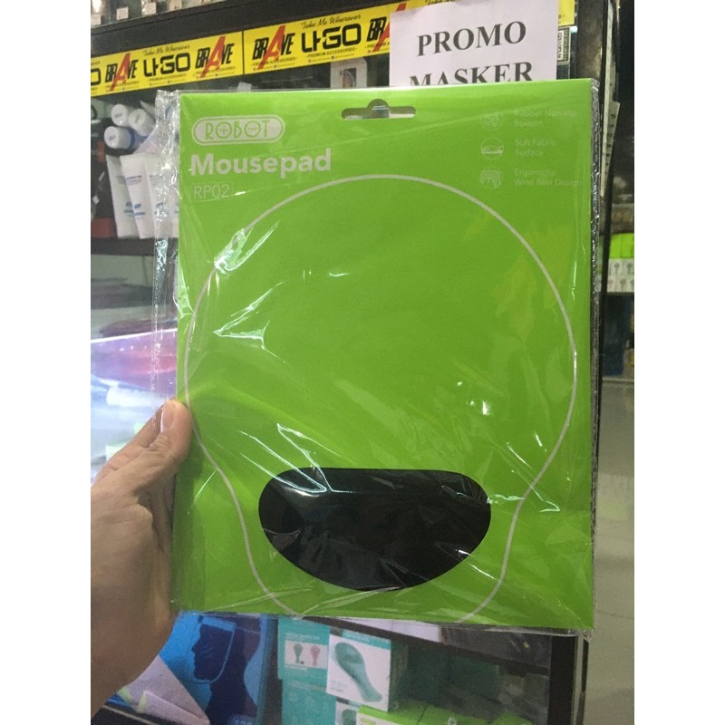 Mousepad Anti Slip ROBOT RP 02 Gaming Polos Hitam Murah Rubber Original - Garansi Resmi 1 Tahun