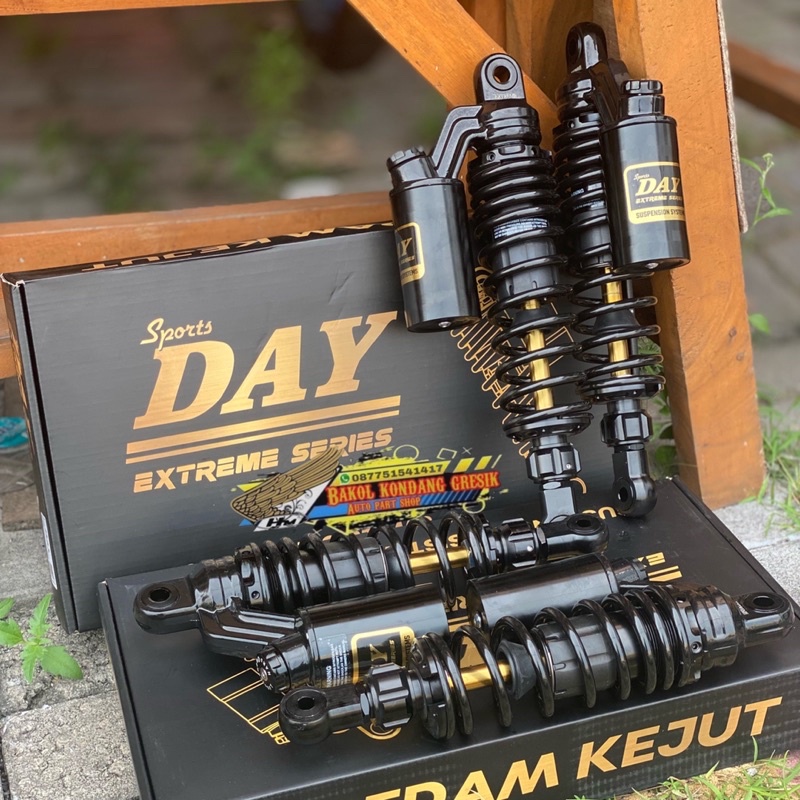 shock breaker belakang skok DAY peredam kejut copy ktc ukuran 280/320 hitam as gold pnp bebek jupi v