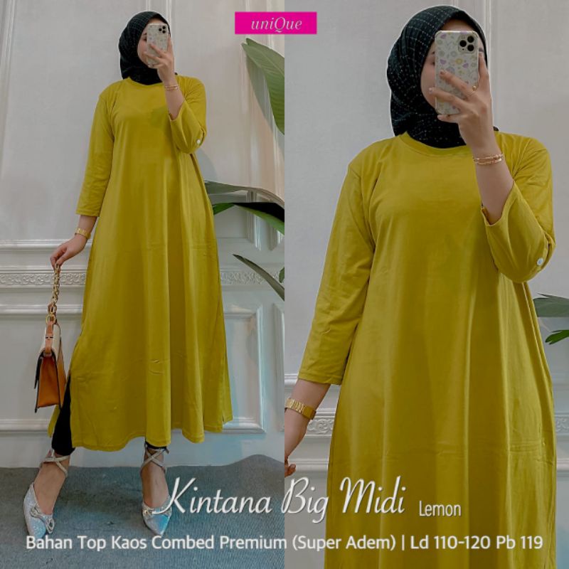 Kayla Jumbo MIDI Wanita Kekinia Kaos Combed ORI Unique