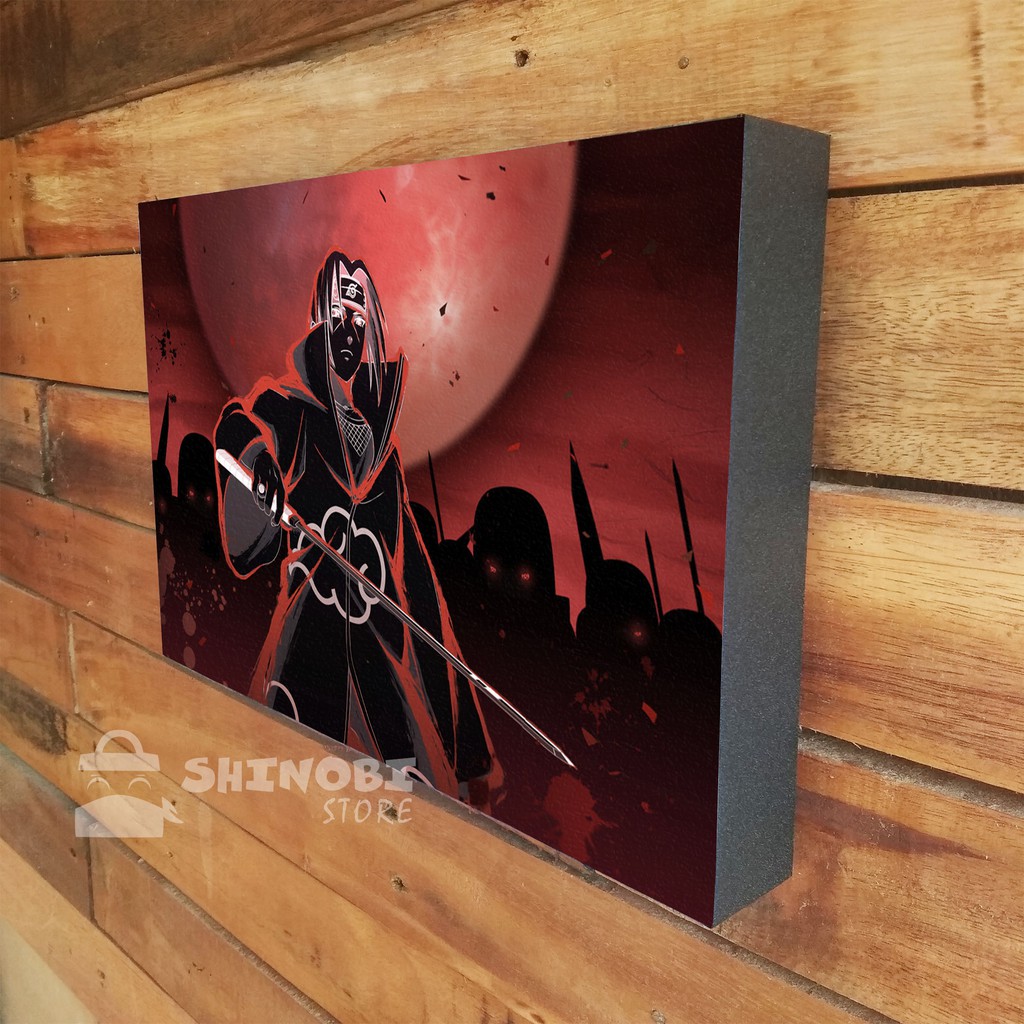 ITACHI UCHIHA Pajangan Poster Kayu Box Hiasan Dinding Anime NARUTO Dekorasi Ruangan