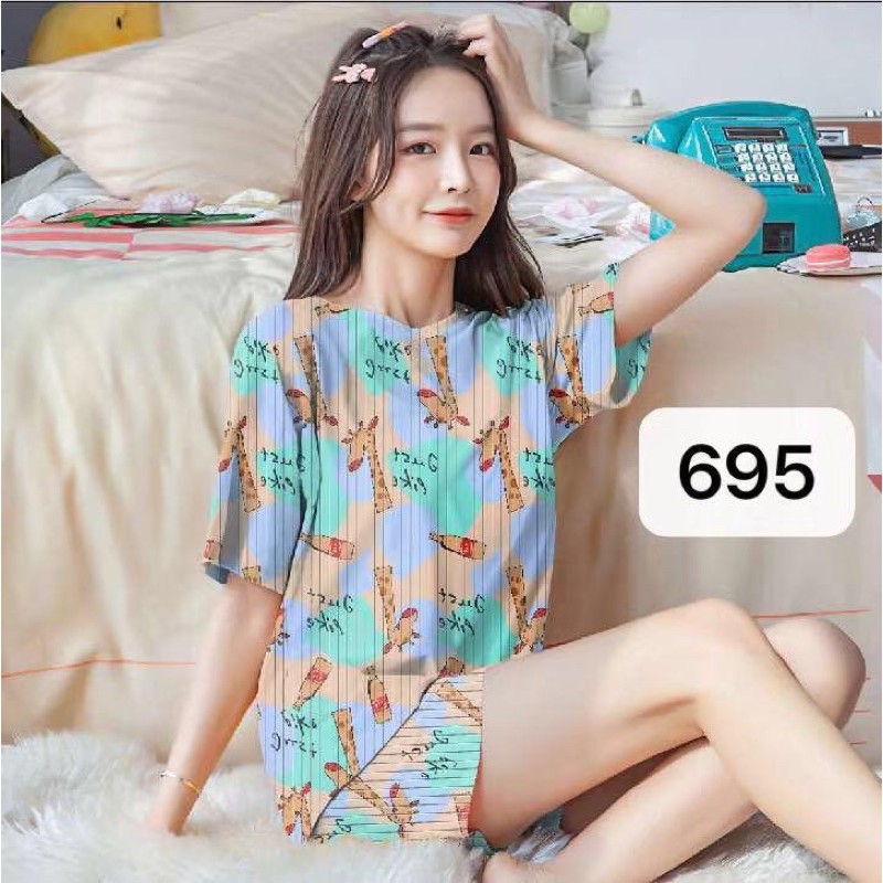 SALE CUCI GUDANG Piyama Murah Import / Piyama Import / Baju Tidur Wanita /Setelan Hotpant/SleepWear-HP Pris Giraffe Abst
