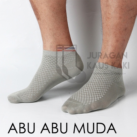 Kaos Kaki serat bambu arang bamboo pendek semata kaki bambu asli-Abu-abu muda