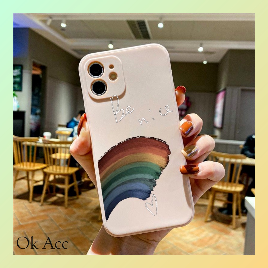 Softcase Motif Smile Rainbow BB12 for Infinix Hot 8 9 10 10s 10t 11 11s NFC 12 12i Pro Note Play Smart 4 5 6 6+ HD