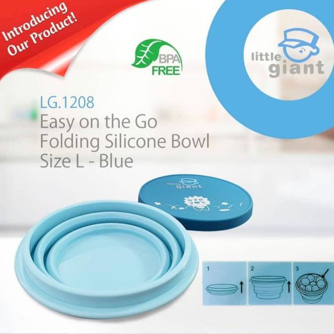 LITTLE GIANT FOLDING SILICONE BOWL SIZE L - BLUE LG.1208