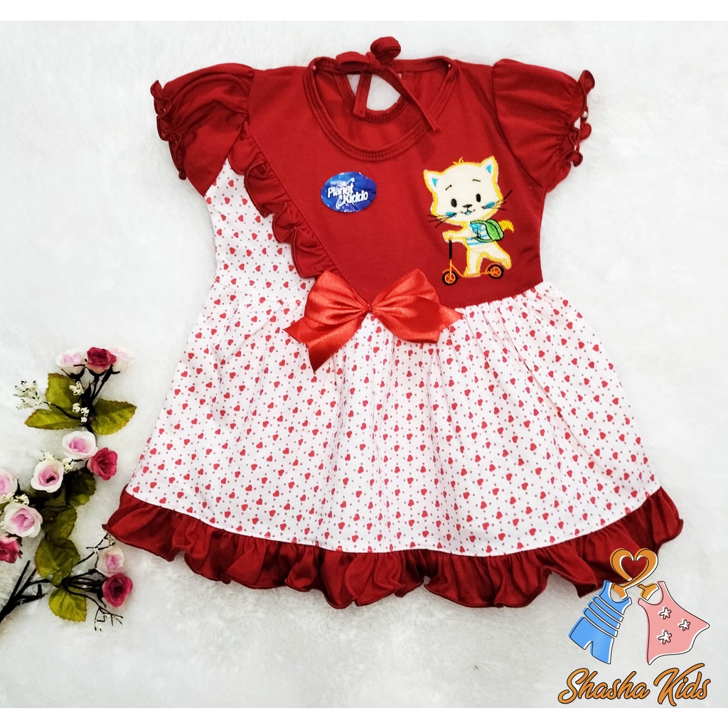 [M-19] Baju Bayi Perempuan/Dress Bayi Perempuan Planet Kids  Murah 0-6bln