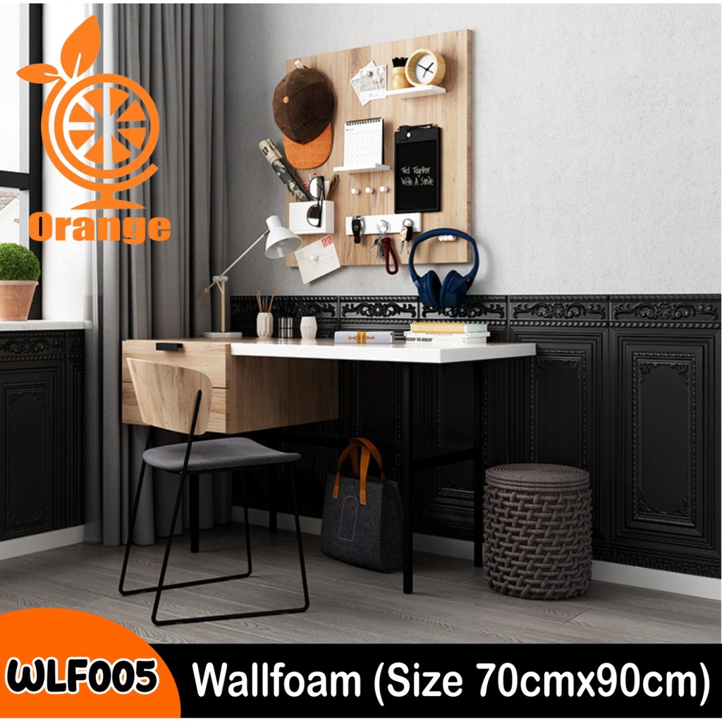 Wallpaper dinding 3d foam / Wallpaper dinding kamar tidur anak wallstiker Foam 3D Wallfoam Motif Kayu