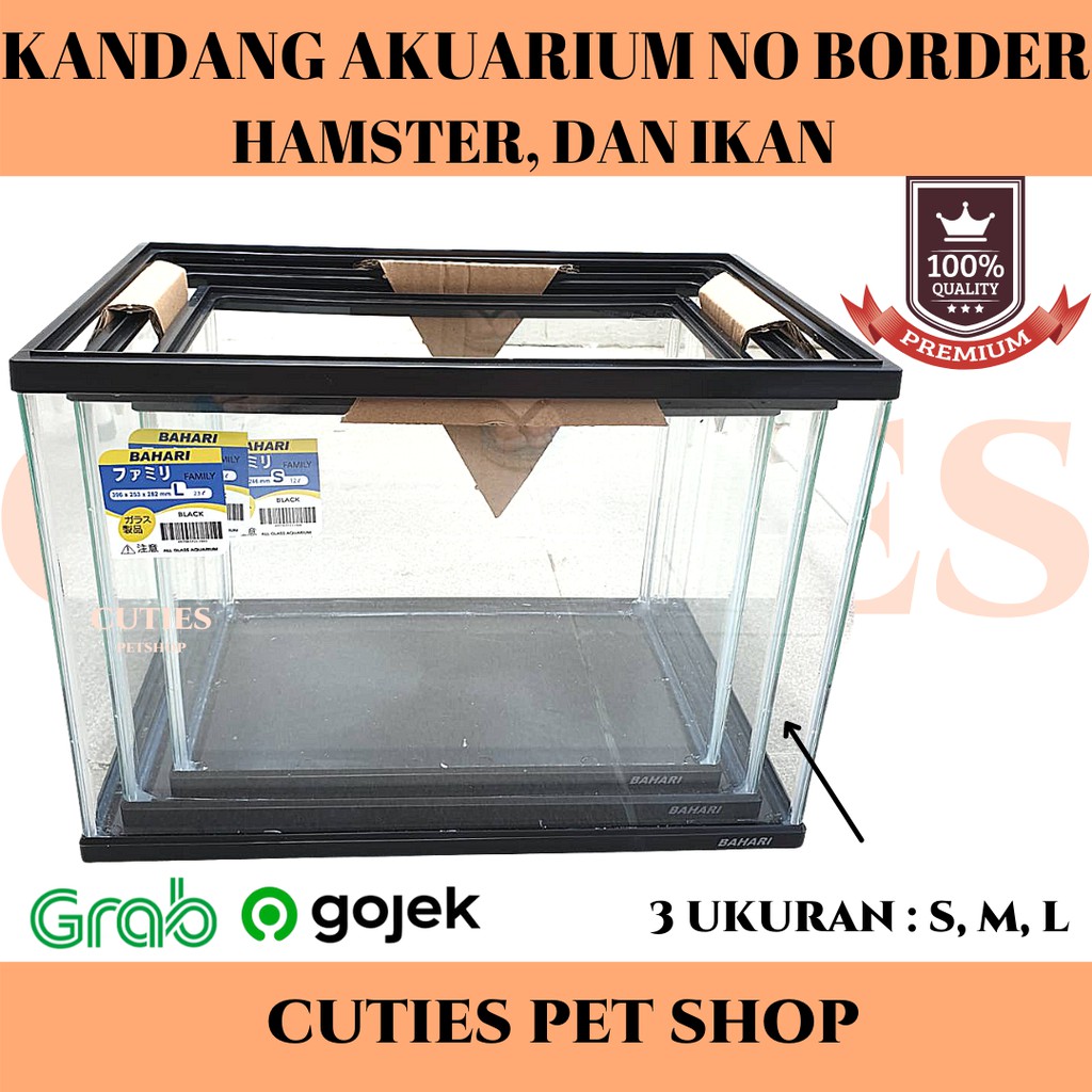 KANDANG AKUARIUM NO BORDER AKRILIK HAMSTER/ AKUARIUM TANPA TUTUP/ CUSTOM KANDANG UKURAN S M L AKUARI
