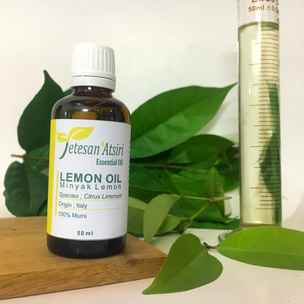 50ml minyak atsiri lemon jeruk lemon murni lemon pure essential oil aromatherapy therapeutic grade diffuser humidifier burner aromaterapi esensial essensial esential tanpa campuran TETESAN ATSIRI 50 ml