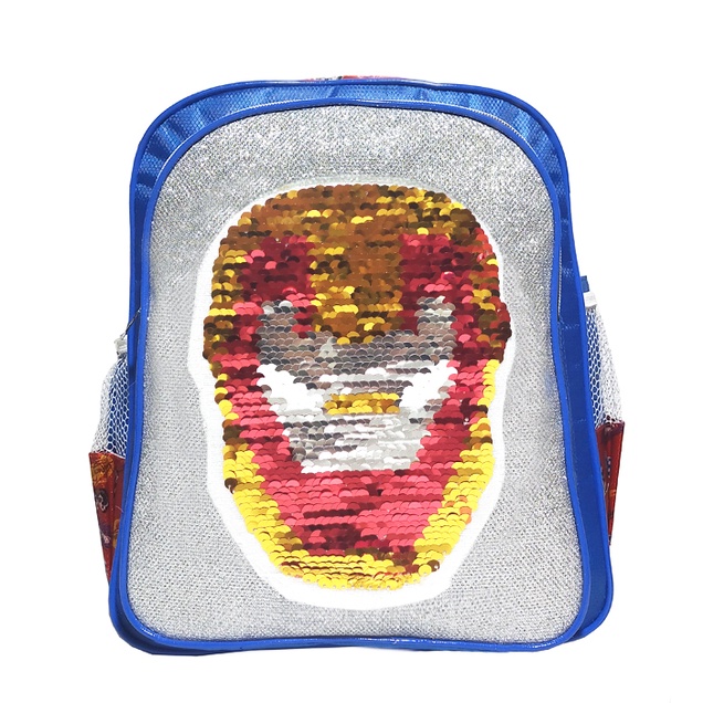 Tas Ransel Sekolah Anak Laki Laki Sequin karakter IRON-MAN Usap Paud / Tk