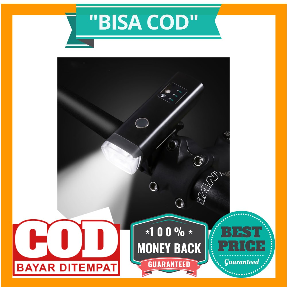 BISA COD TaffLED Lampu Sepeda LED USB Rechargeable XPG 350 Lumens - HJ-047 - Black