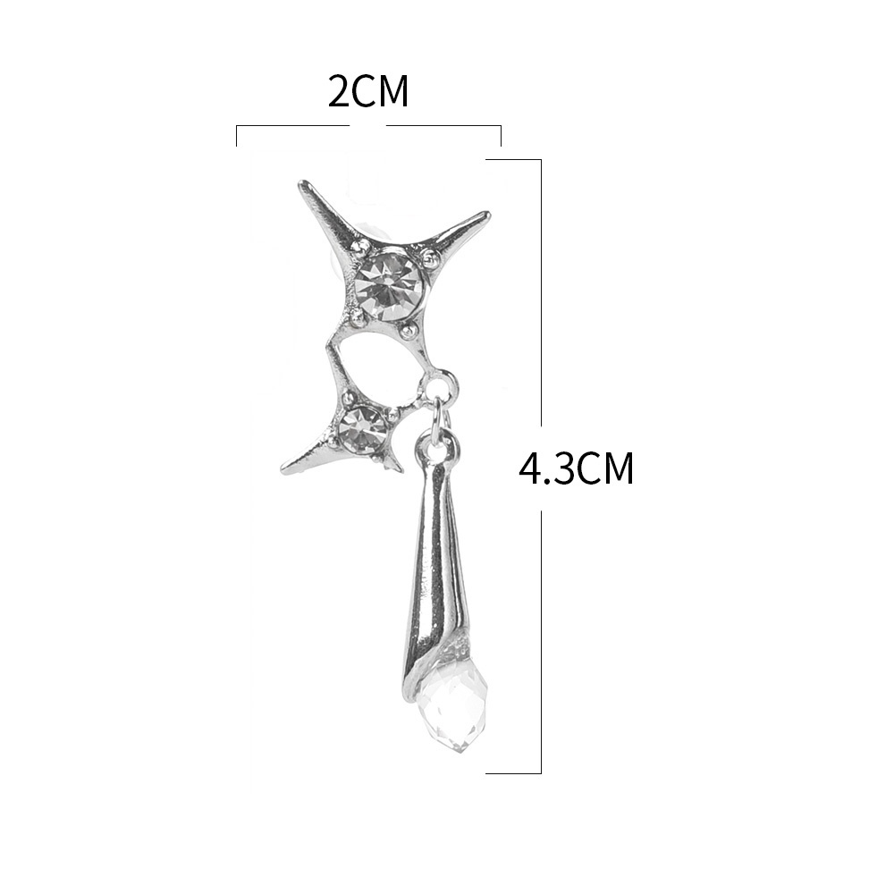 Anting Rumbai Panjang Desain Bintang Tetesan Air Aksen Kristal Berlian Imitasi Gaya Korea Untuk Wanita