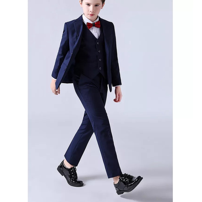 SETELAN ROMPI / VEST ANAK RESMI FORMAL WARNA NAVY BLUE LENGKAP 4IN1 BAHAN HIGH TWIST ORIGINAL NIKAYU