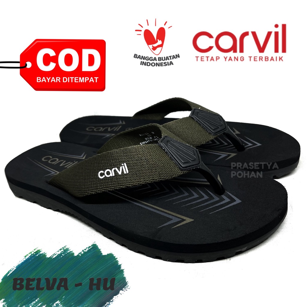 Sandal Pria Carvil Original Anti Air - Sendal Carvil Pria Original - Madrid Brown