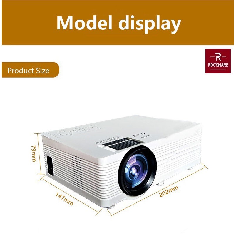 ROCKWARE RW-R4 - LED 720P Projector 1000 Lumens - FREE ANYCAST Dongle!!!