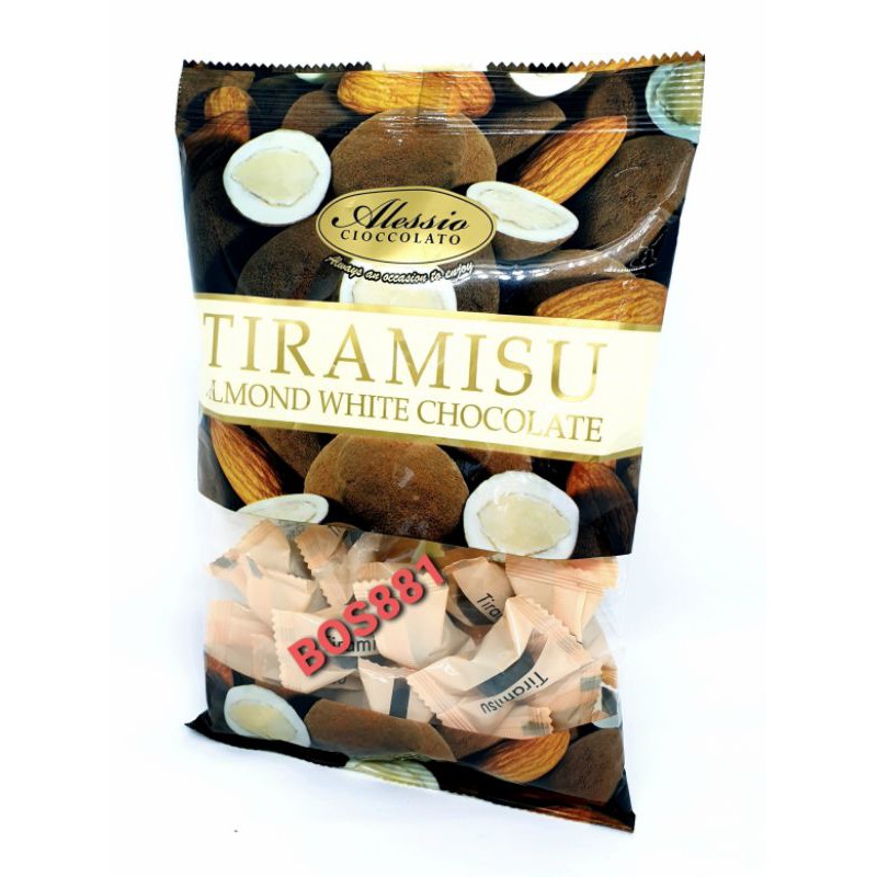 

Alessio Tiramisu Almond White Chocolate 250g