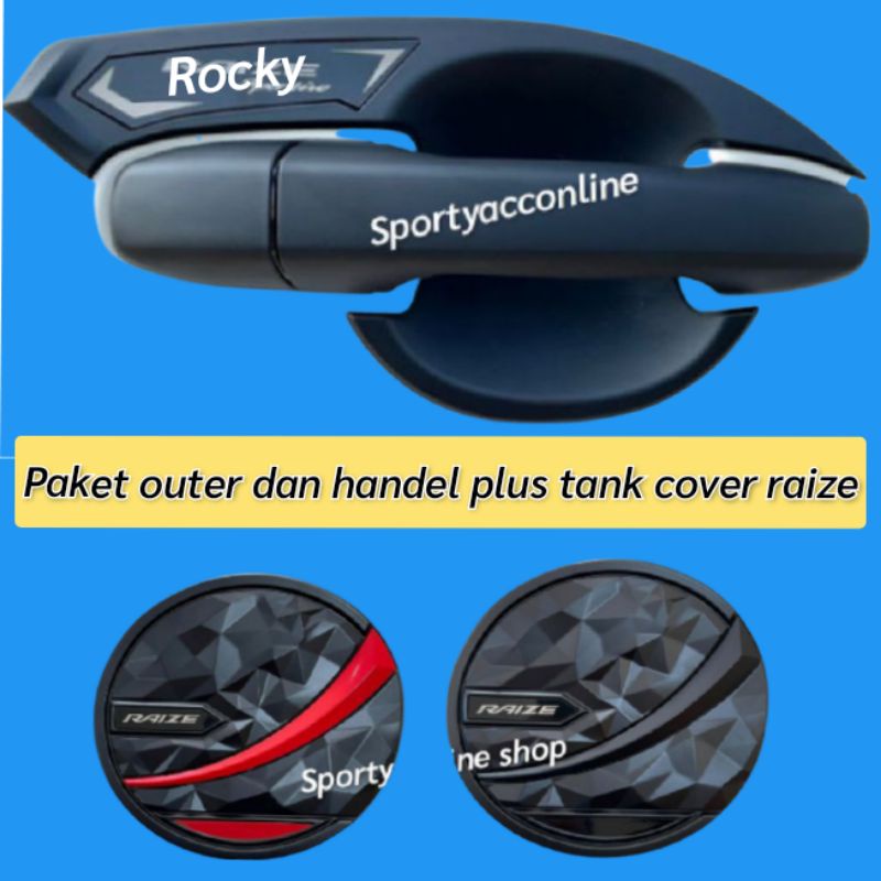 outer dan handel plus tank cover daihatsu allnew Rocky Black doff