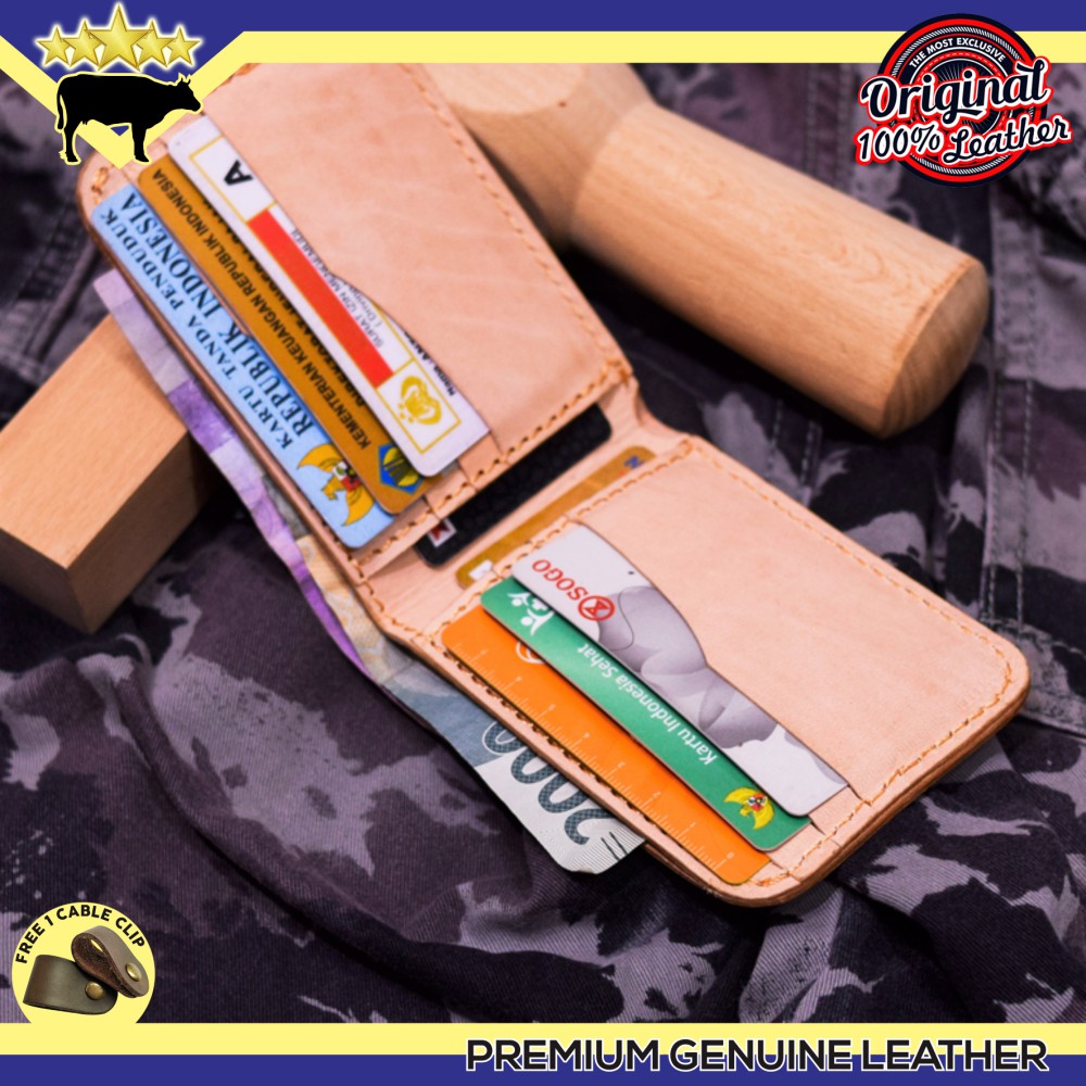 DOMPET KULIT ASLI VEGTAN NABATI GENUINE LEATHER GOODS BIFOLD WALLET