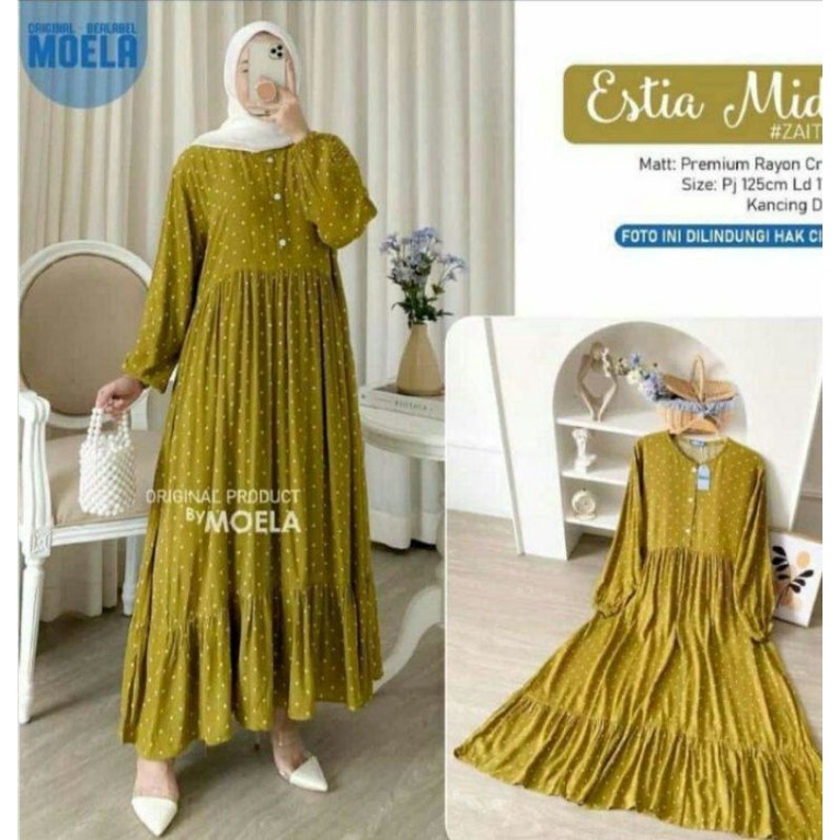SANSO - SIERA- MOA - ROSIE - BINE - SINMI - GARIN - ISABEL MIDI DRESS KATUN RAYON JUMBO LD 105 / BUK