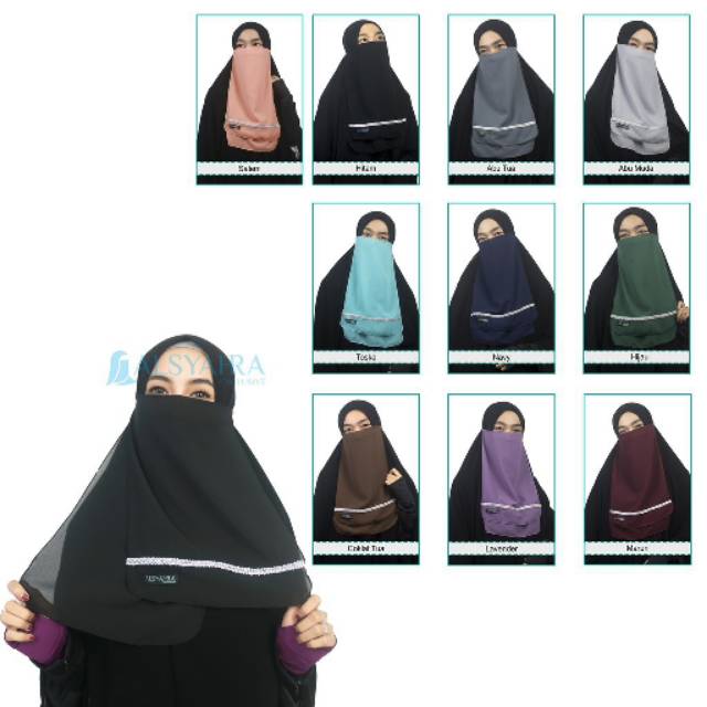 niqob/cadar/handscok/himar/jilbab/abaya/ Cadar Tali 2 Layer Zahrah Sifon Premium Alsyahra Exclusive