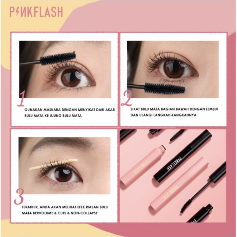 PINKFLASH Maskara Day Night Fiber Mascara Membuat Bulu Mata Lebih BerVolume PF007 PF017