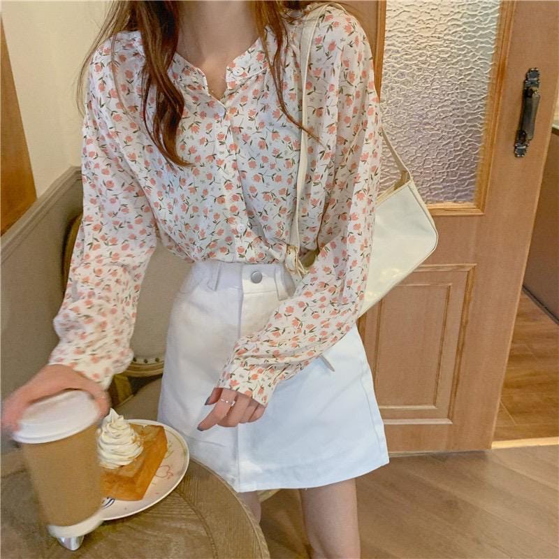 AFI - EC - Yejin Korean Flower Vintage Oversize Blouse